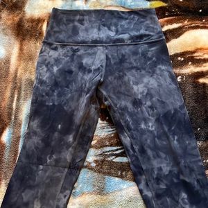 lululemon align high rise longer grey tie dye leggings without pockets